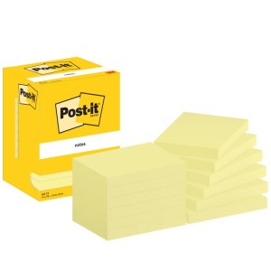 Karteczki samoprzylepne POST-IT® (657), 102x76mm, 12x100 kart., żółte