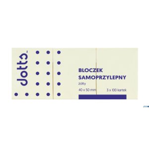 Bloczek samoprzylepny DOTTS 40x50 żółty 100 kartek (3szt) (NS50 / 40 / 3 / D)