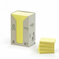 Karteczki samoprzylepne ekologiczne POST-IT® (653-1T), 38x51mm, 24x100 kart., żółte