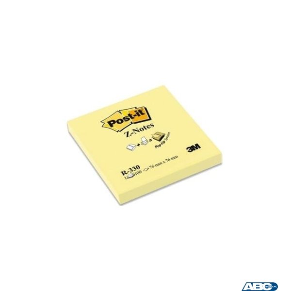 Karteczki samoprzylepne POST-IT, Z-Notes76x76mm, 1x100 kart., kanarkowy żółty