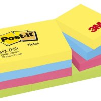 Bloczek samoprzylepny POST-IT (653-TFEN), 38x51mm, 12x100 kart., ENERGETIC