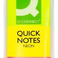 Bloczek samoprzylepny Q-CONNECT, 38x51mm, 3x50 kart., neon, mix kolorów