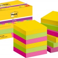Karteczki samoprzylepne POST-IT® Super Sticky, 47,6x47,6mm, 12x90 kart., paleta Carnival