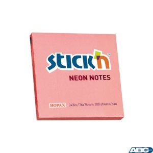 Bloczek STICKN 76x76mm różowy neonowy 100k 21166 STICKN