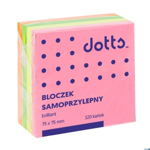 Kostka samoprzylepna DOTTS 75x75 320kartek 4 mix kolor intensywna (NSKI / D)