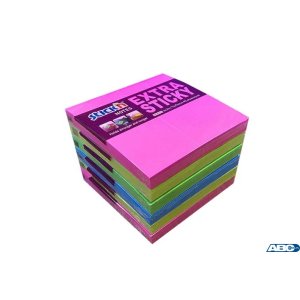 Notes samoprzylepny EXTRA STICKY 76x76mm 4 kol.neon / 90 kart. 6szt. STICK`N 21679