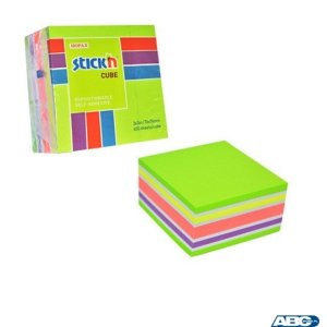 Bloczek STICKN 76x76mm 400k mix zielony / żółty / różowy 21537