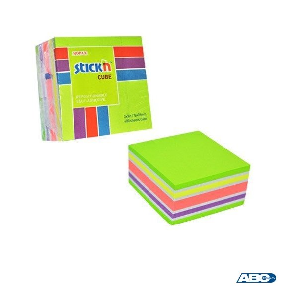 Bloczek STICKN 76x76mm 400k mix zielony/żółty/różowy 21537