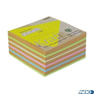 Notes kostka kraft 76x76mm, 5 kolorów, 400 kart. Stickn 21824