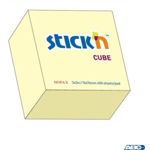 Bloczek STICKN 76x76mm 400k żółty pastelowy 21072