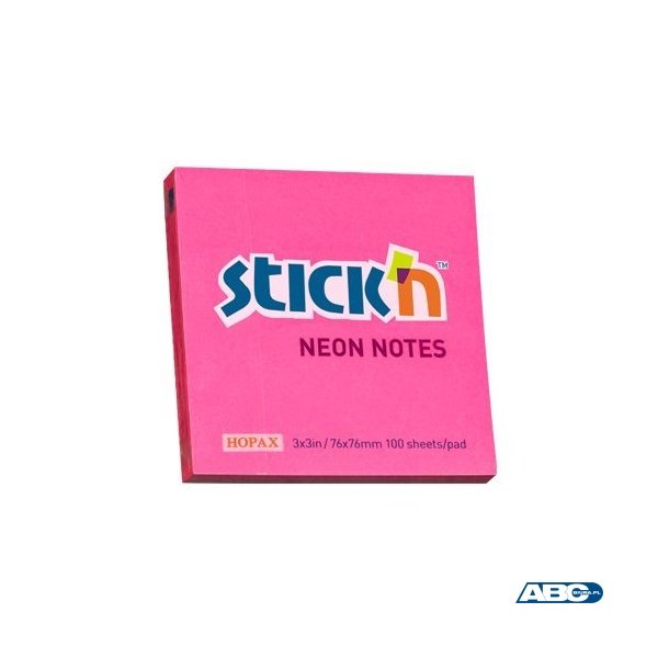 Bloczek STICK N 76x76mm ciemnoróżowy neonowy 100k 21165 STICK N