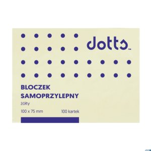 Bloczek samoprzylepny DOTTS 75x100 żółty 100 kartek (NS100 / 75 / D)