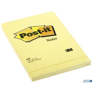 Bloczek samoprzylepny POST-IT_ (659), 152x102mm, 1x100 kart., żółty