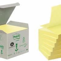 Ekologiczne karteczki samoprzylepne Post-it® Z-Notes (R330-1B), 76x76mm, 6 bl. x 100 kart., żółte