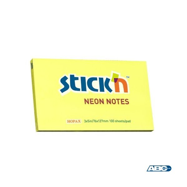 Bloczek STICKN 127x76mm żółty neonowy 100k 21135 STICKN