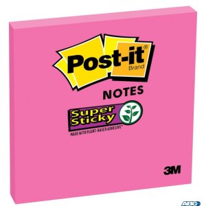 Bloczek samoprzylepny POST-IT_ Super sticky, (654-6SS-PNK), 76x76mm, 1x90 kart., fuksja