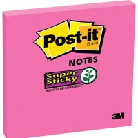 Bloczek samoprzylepny POST-IT_ Super sticky, (654-6SS-PNK), 76x76mm, 1x90 kart., fuksja
