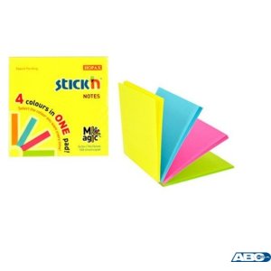 Bloczek STICKN MAGIC PAD 76x76mm neon mix kolorów 21571