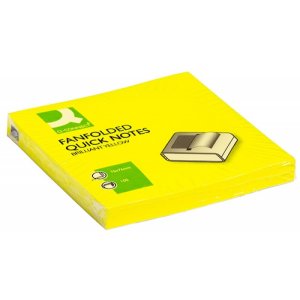 Bloczek samoprzylepny Q-CONNECT Brilliant Z-Notes, 76x76mm, 100 kart., neon, żółty