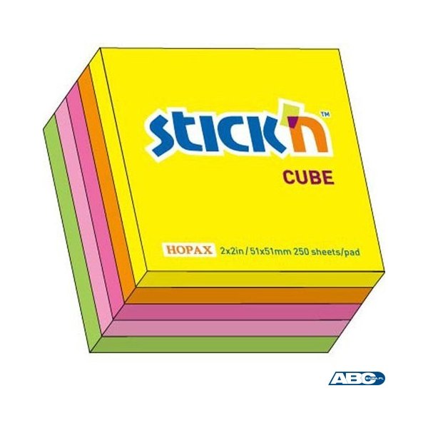 Bloczek STICKN 51x51mm mix 5 kolorów neonowych 21203