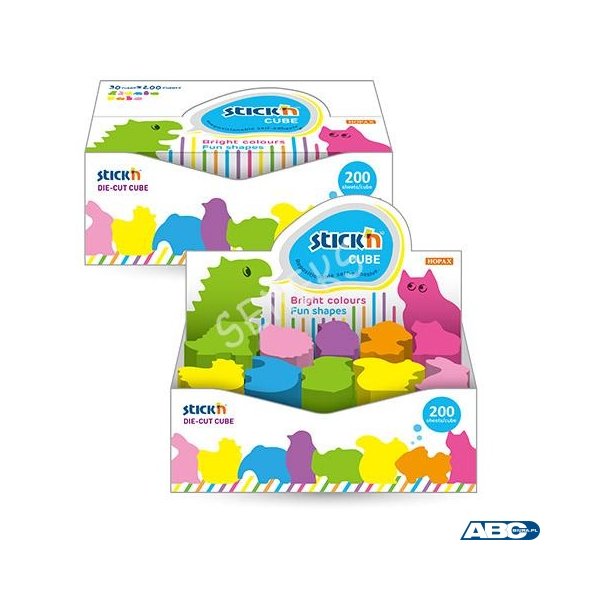 Bloczki samoprzylepne MINI ZWIERZĘTA mix wzorów 30szt STICKN 21791