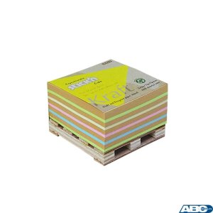 Notes kostka kraft paleta 76x76mm, 5 kolorów, 400 kart. Stickn 21817