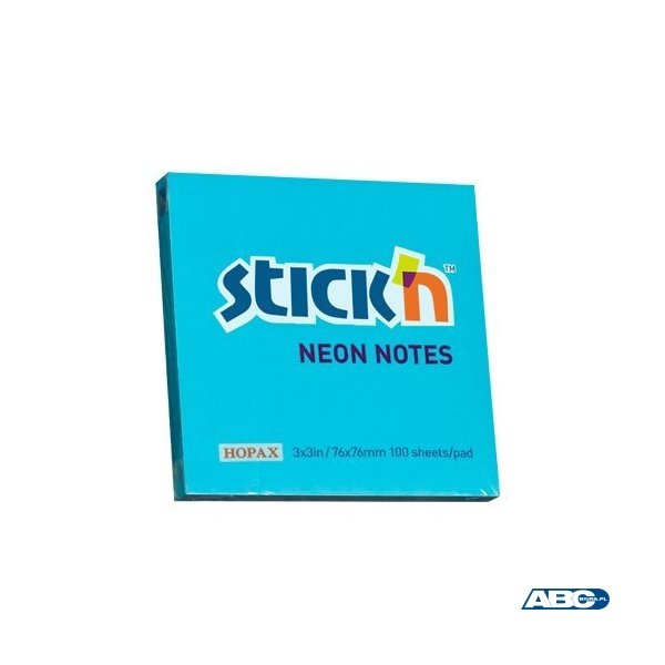 Bloczek STICKN 76x76mm niebieski neonowy 100k 21209 STICKN