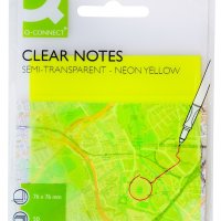 Bloczek samoprzylepny Q-CONNECT, półprzezroczysty, 76x76mm, 50k., żółty