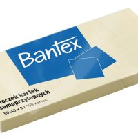 Bloczek samoprzylepne 50x40mm x 3, 100 kartek, żółty BANTEX 400086386
