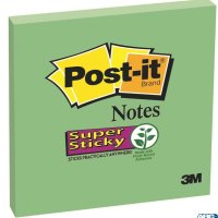 Bloczek samoprzylepny POST-IT_ Super Sticky (654-6SS-AW), 76x76mm, 1x90 kartek, zielony