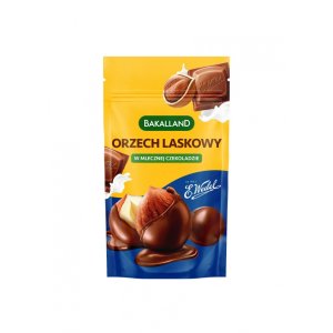 Orzech laskowy w mlecznej czekoladzie, BAKALLAND, 72g