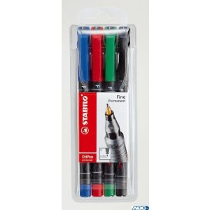 Foliopis STABILO OHPen niezmywalny 0.7mm 4sztuki. w etui 842 / 4