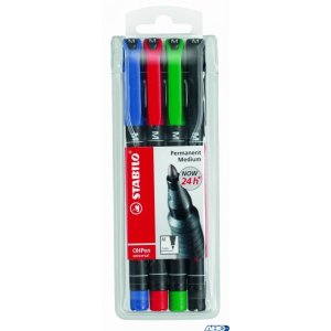 Foliopis STABILO OHPen niezmywalny 1.0mm 4sztuki w etui 843 / 4