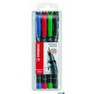 Foliopis STABILO OHPen niezmywalny 0.4mm 4sztuki. w etui 841 / 4