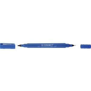 Marker do płyt CD / DVD Q-CONNECT, Dual, 0,4mm i 1 mm (linia), niebieski