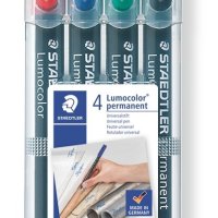 Foliopis Lumocolor, F, wodoodporny, zestaw 4 kol. (2, 3, 5, 9) w etui box, Staedtler S 318 WP4