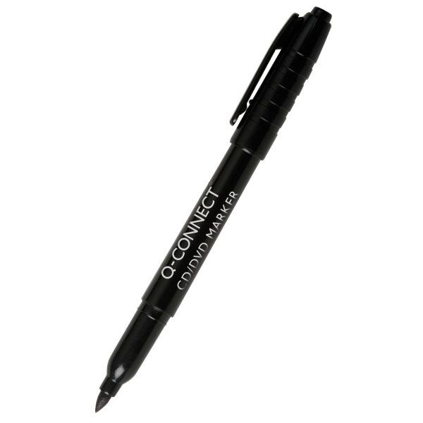 Marker do płyt CD/DVD Q-CONNECT, 1mm (linia), czarny
