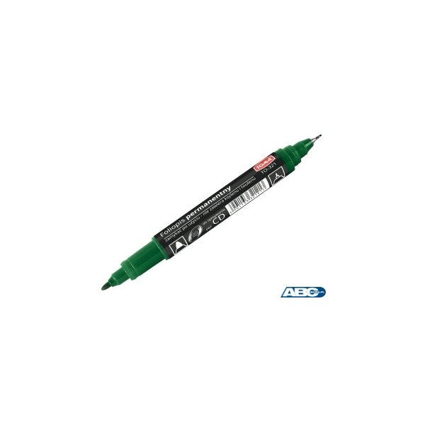 Pisak do CD, 2-stronny, końcówki cienkie 0,5 i 0,8mm, zielony TO-321 Toma