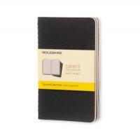 Zestaw 3 Zeszytów MOLESKINE Cahier Journals P (9x14cm) w kratkę, 64 strony, czarny