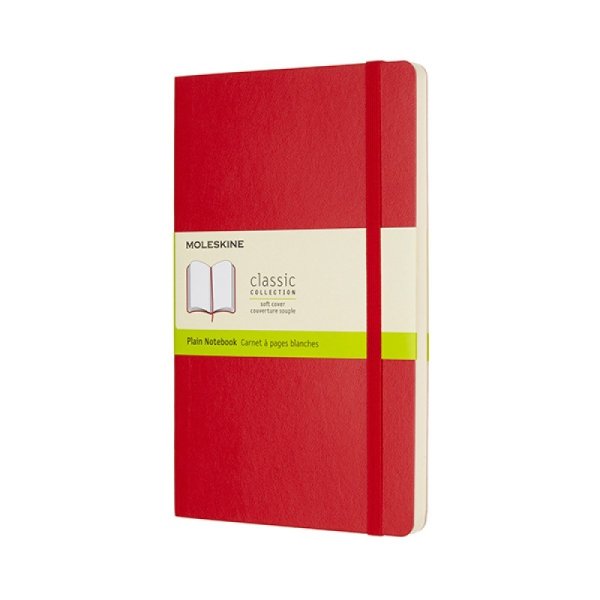 Notes MOLESKINE Classic L, 13x21cm, gładki, miękka oprawa, 192 strony, czerwony