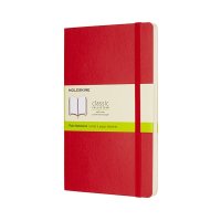 Notes MOLESKINE Classic L, 13x21cm, gładki, miękka oprawa, 192 strony, czerwony