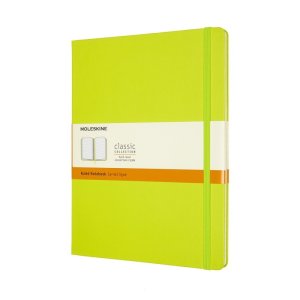 Notes MOLESKINE Classic XL (19x25cm), w linie, twarda oprawa, 192 strony, lemon green