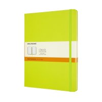 Notes MOLESKINE Classic XL (19x25cm), w linie, twarda oprawa, 192 strony, lemon green