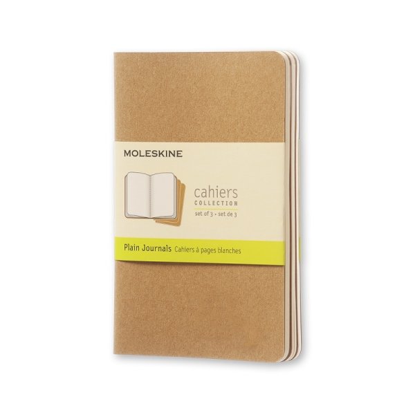 Zestaw 3 zeszytów MOLESKINE Cahier Journals P (9x14cm), gładki, 64 strony, piaskowy