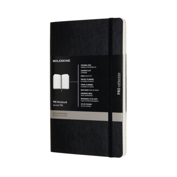 Notes MOLESKINE PROFESSIONAL L (13x21 cm), miękka oprawa, 192 strony, czarny