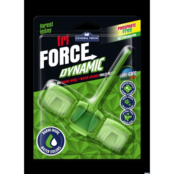 Zawieszka do WC TRI FORCE barwiąca 54g las GENERAL FRESH