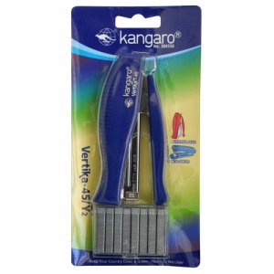Zszywacz KANGARO Vertika-45 + zszywki, zszywa do 30 kartek, blister, niebieski