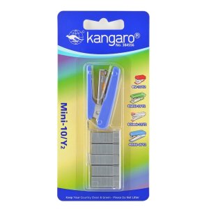 Zszywacz KANGARO Mini-10 / Y2 + zszywki, zszywa do 10 kartek, blister, błekitny