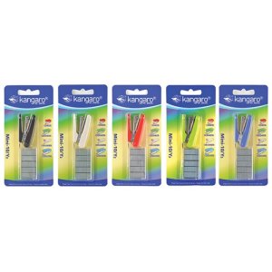 Zszywacz KANGARO Mini-10 / Y2 + zszywki, zszywa do 10 kartek, blister, mix kolorów