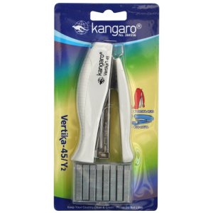 Zszywacz KANGARO Vertika-45 + zszywki, zszywa do 30 kartek, blister, beżowy